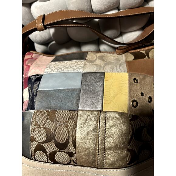 Coach Vintage Multi-Material Patchwork Satchel - Picture 5 of 11